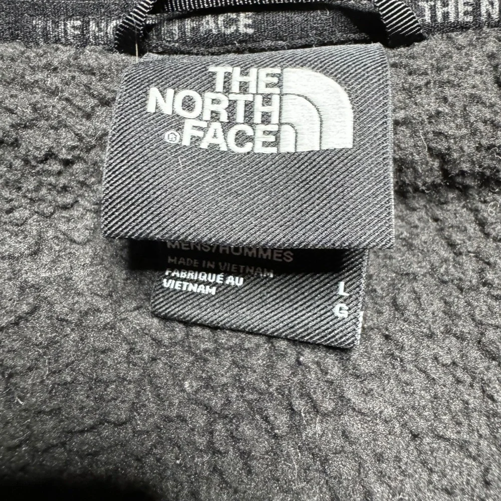 The North Face Mens Sherpa Lined Hooded Jacket Black Large Full Zip Softshell